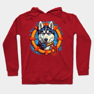 Husky Sea Rescuer: Brave Guardian of the Waves Hoodie